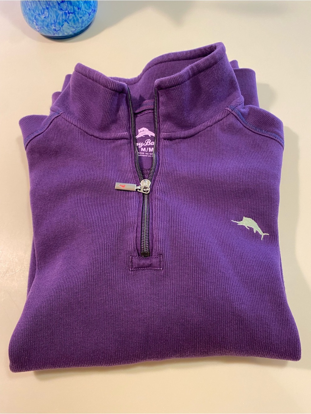 Tommy Bahama eggplant/ Purple Half-Zip Pullover Sweatshirt